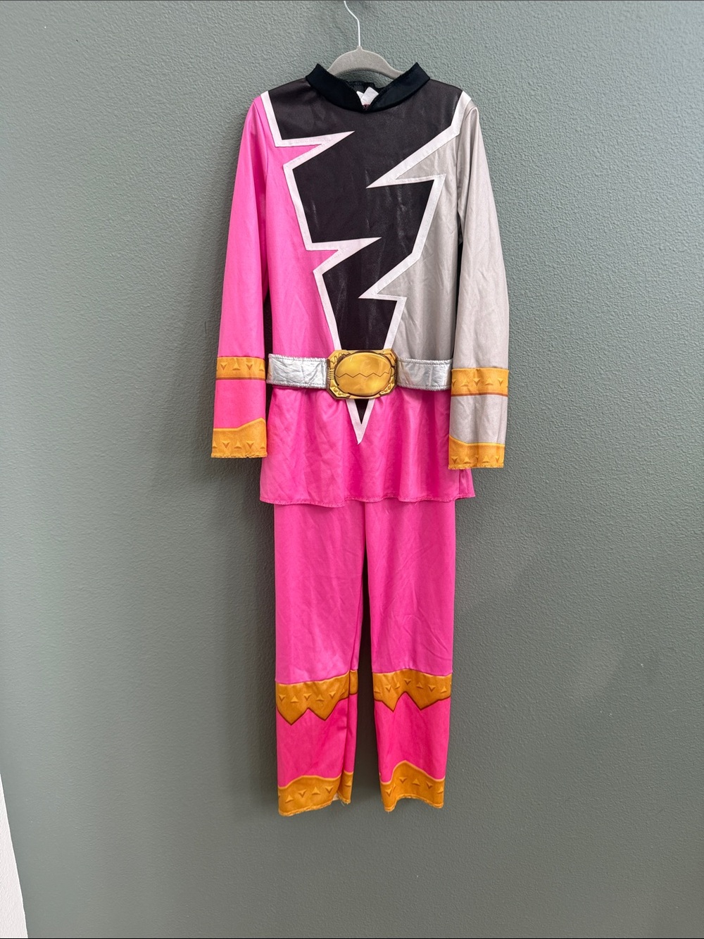 Power Ranger Pink Lightning Hero Costume Gold Accents Sz 4-6Y